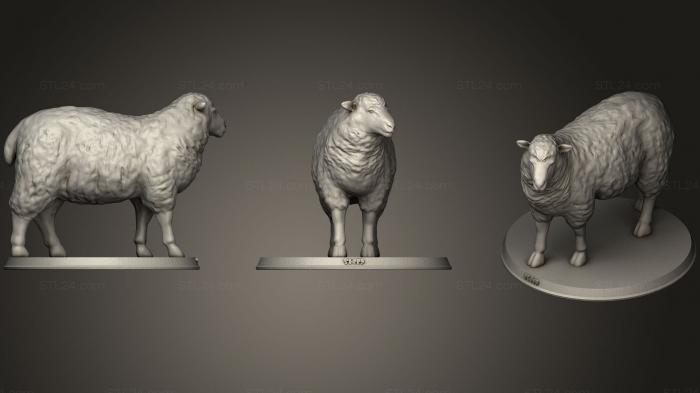 Статуэтки животных (Овцы, STKJ_1456) 3D модель для ЧПУ станка